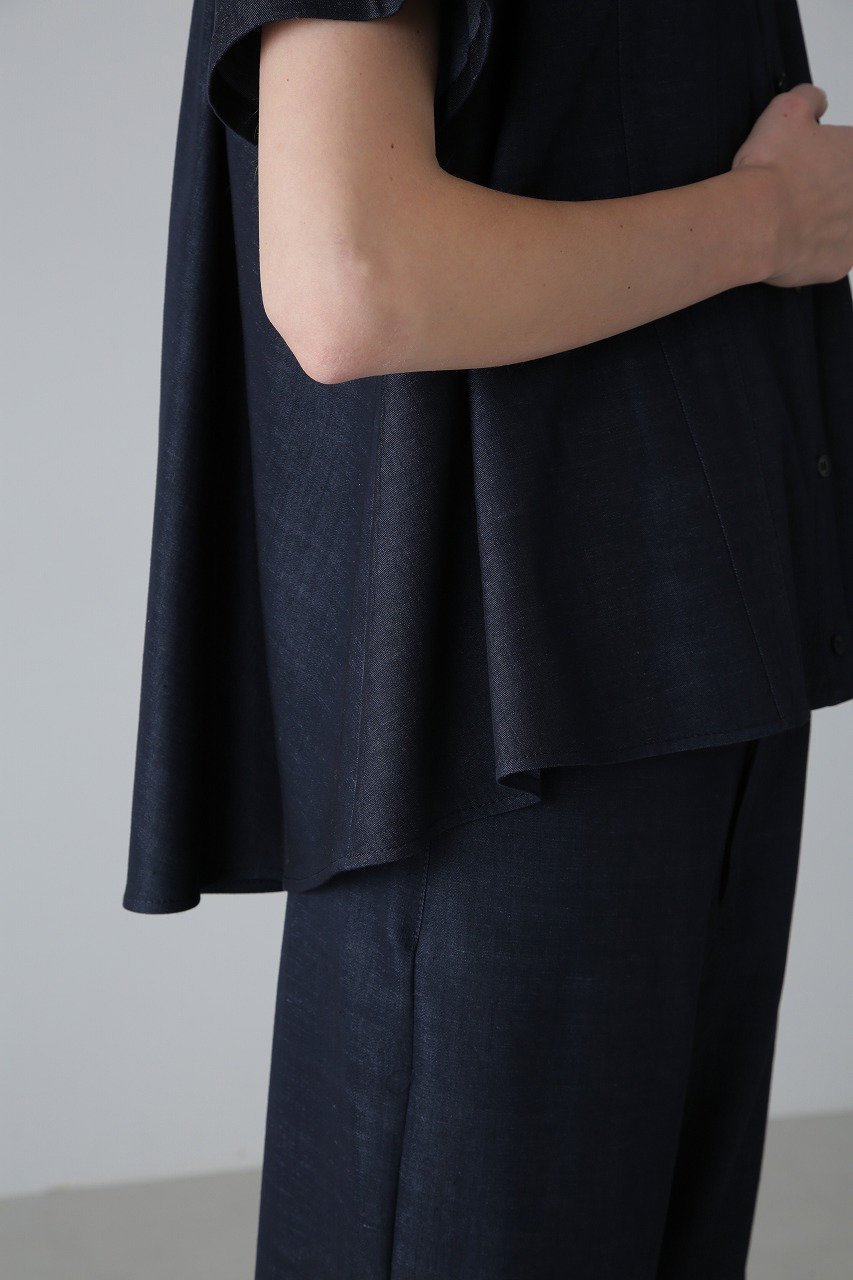 【アドーア/ADORE】のハイブリッドデニムブラウス 人気、トレンドファッション・服の通販 founy(ファニー) 　ファッション　Fashion　レディースファッション　Fashion for Women　トップス・カットソー　Cut & Sew Tops　シャツ・ブラウス・オフィスカジュアル　Elegant Blouses & Button-Ups　シアー　Sheer, See-Through　ショート　Short, Short Length　スリーブ　Sleeve, Long Sleeve / Short Sleeve　デニム　Denim, Jeans Material　ドッキング　Docking, Mixed Material　バランス　Balance, Style Balance　フォルム　Silhouette, Form　other-4|ID: prp329100004906749 ipo3291000000036738775