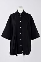 【エンフォルド/ENFOLD】のWashedタイプライター レイヤード 5分袖 SH/シャツ 人気、トレンドファッション・服の通販 founy(ファニー) ファッション Fashion レディースファッション Fashion for Women トップス・カットソー Cut & Sew Tops シャツ・ブラウス・オフィスカジュアル Elegant Blouses & Button-Ups ショート Short, Short Length スリーブ Sleeve, Long Sleeve / Short Sleeve タイプライター Typewriter Fabric, Crisp Cotton ドレープ Drape, Draping Fabric thumbnail ブラック|ID: prp329100004906751 ipo3291000000036738786