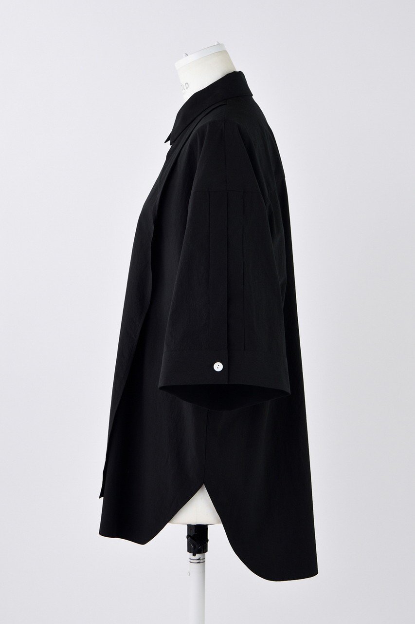 【エンフォルド/ENFOLD】のWashedタイプライター レイヤード 5分袖 SH/シャツ 人気、トレンドファッション・服の通販 founy(ファニー) 　ファッション　Fashion　レディースファッション　Fashion for Women　トップス・カットソー　Cut & Sew Tops　シャツ・ブラウス・オフィスカジュアル　Elegant Blouses & Button-Ups　ショート　Short, Short Length　スリーブ　Sleeve, Long Sleeve / Short Sleeve　タイプライター　Typewriter Fabric, Crisp Cotton　ドレープ　Drape, Draping Fabric　other-2|ID: prp329100004906751 ipo3291000000036738787