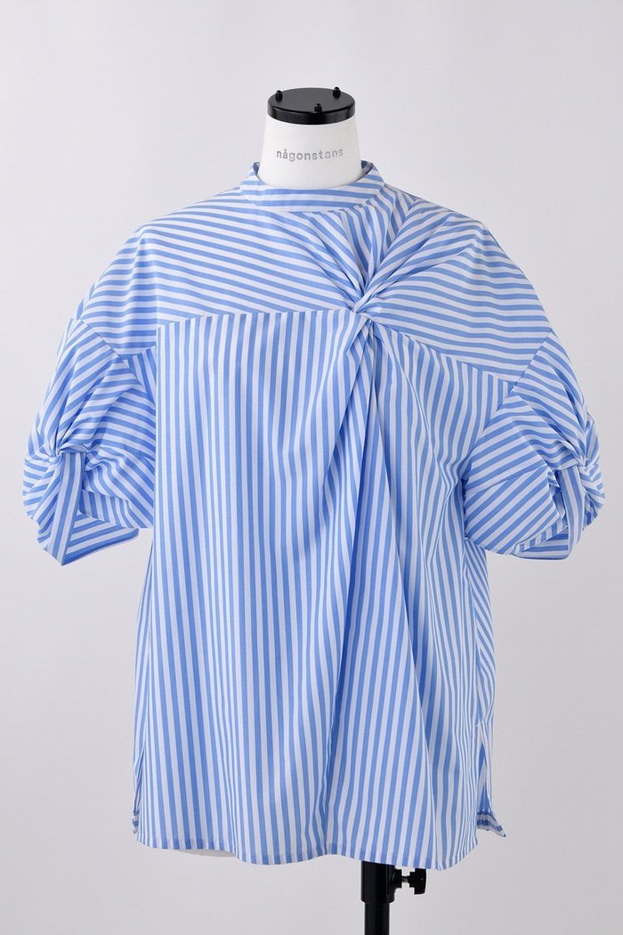 【ナゴンスタンス/nagonstans】のLondon Stripe TwistバルーンP.O/プルオーバー インテリア・キッズ・メンズ・レディースファッション・服の通販 founy(ファウニー) https://founy.com/ ファッション Fashion レディースファッション Fashion for Women トップス・カットソー Cut & Sew Tops シャツ・ブラウス・オフィスカジュアル Elegant Blouses & Button-Ups カジュアルプルオーバー・ニットトップス Pullovers & Knit Tops / Casual Pullovers スリーブ Sleeve, Long Sleeve / Short Sleeve バルーン Balloon, Balloon Silhouette ロング Long, Long-Length |ID: prp329100004906752 ipo3291000000036738790