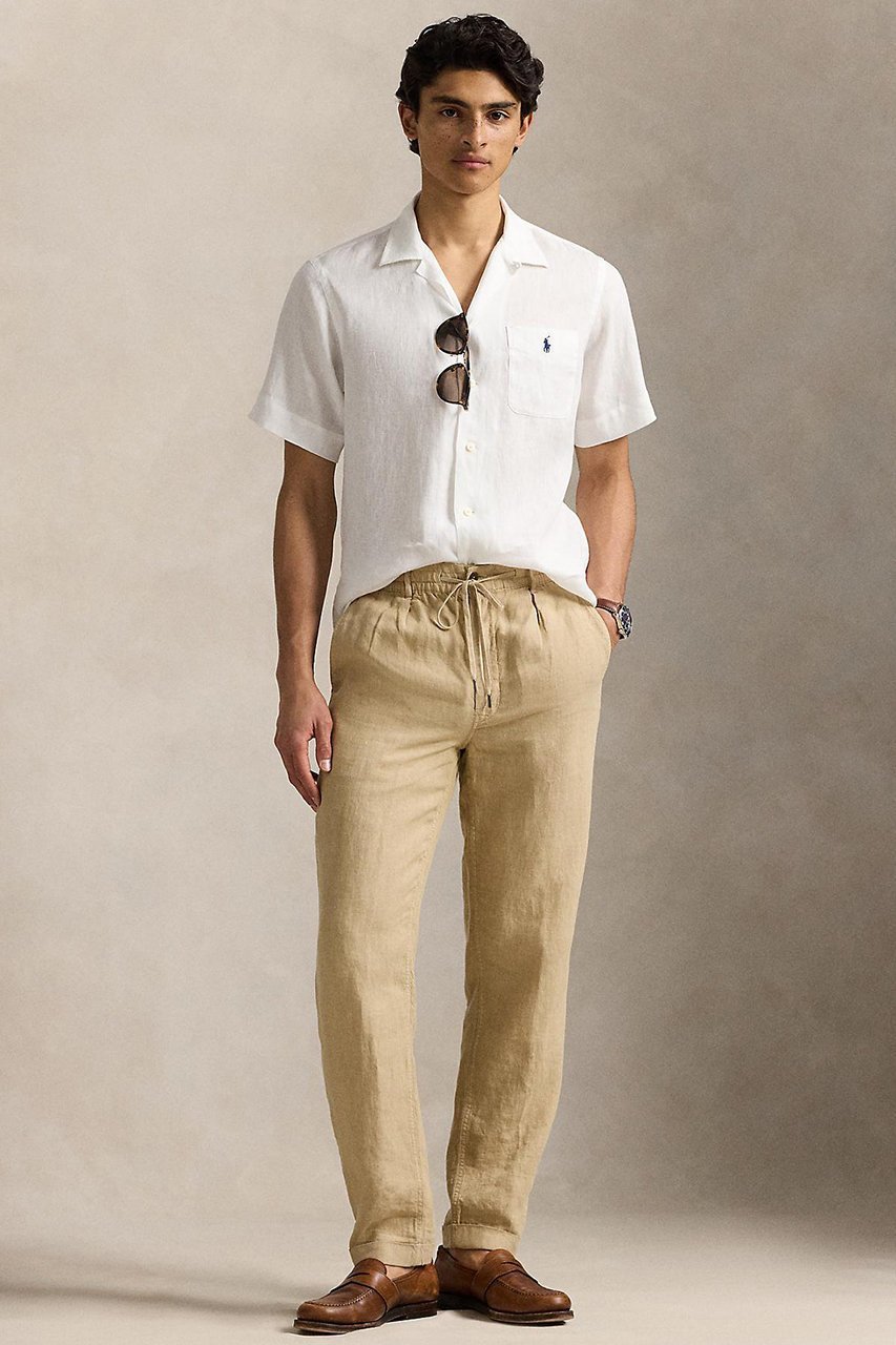 【ラルフローレン/RALPH LAUREN / MEN】の【MEN】【POLO RALPH LAUREN】クラシック フィット リネン キャンプ シャツ 人気、トレンドファッション・服の通販 founy(ファニー) 　ファッション　Fashion　メンズファッション　Fashion for Men　なめらか　Smooth, Silky Texture　クラシック　Classic, Timeless Style　ショート　Short, Short Length　ストレート　Straight, Straight Cut　スリーブ　Sleeve, Long Sleeve / Short Sleeve　パッチ　Patch, Appliqué　フィット　Fit, Slim Fit　プリーツ　Pleats, Pleated　ポケット　Pocket, Pocket Detail　ヨーク　Yoke, Yoke Design　リネン　Linen, Linen Fabric　リラックス　Relax, Relaxed Fit　エレガント 上品　Elegant　半袖　Short Sleeve, Half Sleeve　other-3|ID: prp329100004906754 ipo3291000000036738807