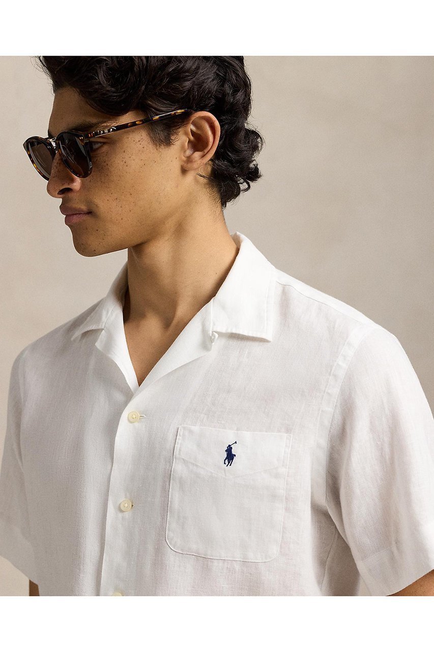 【ラルフローレン/RALPH LAUREN / MEN】の【MEN】【POLO RALPH LAUREN】クラシック フィット リネン キャンプ シャツ 人気、トレンドファッション・服の通販 founy(ファニー) 　ファッション　Fashion　メンズファッション　Fashion for Men　なめらか　Smooth, Silky Texture　クラシック　Classic, Timeless Style　ショート　Short, Short Length　ストレート　Straight, Straight Cut　スリーブ　Sleeve, Long Sleeve / Short Sleeve　パッチ　Patch, Appliqué　フィット　Fit, Slim Fit　プリーツ　Pleats, Pleated　ポケット　Pocket, Pocket Detail　ヨーク　Yoke, Yoke Design　リネン　Linen, Linen Fabric　リラックス　Relax, Relaxed Fit　エレガント 上品　Elegant　半袖　Short Sleeve, Half Sleeve　other-4|ID: prp329100004906754 ipo3291000000036738808