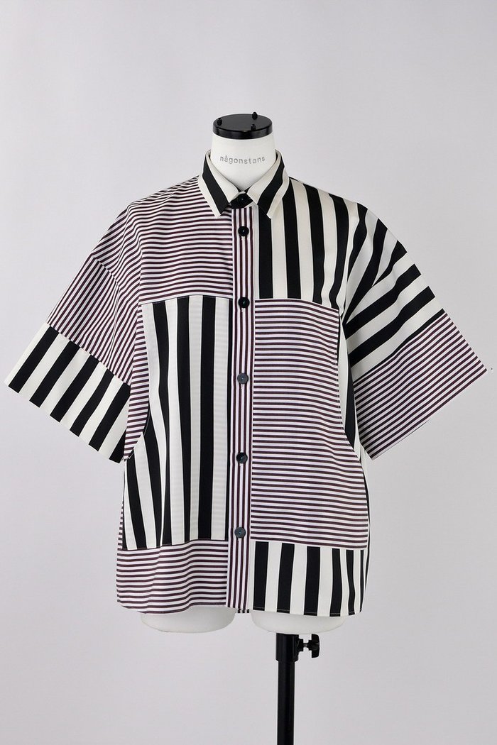 【ナゴンスタンス/nagonstans】のMix Border PKT SH/シャツ インテリア・キッズ・メンズ・レディースファッション・服の通販 founy(ファウニー) https://founy.com/ ファッション Fashion レディースファッション Fashion for Women トップス・カットソー Cut & Sew Tops シャツ・ブラウス・オフィスカジュアル Elegant Blouses & Button-Ups クロップド Cropped, Short Length ショート Short, Short Length ストライプ Stripe, Striped Pattern スリーブ Sleeve, Long Sleeve / Short Sleeve バランス Balance, Style Balance ボーダー Border, Stripe ポケット Pocket, Pocket Detail 夏 Summer 春 Spring |ID: prp329100004906758 ipo3291000000036738828