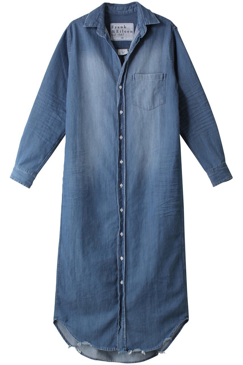 【フランク&アイリーン/Frank&Eileen】のRORY ストーンウォッシュドインディゴ デニムシャツ インテリア・キッズ・メンズ・レディースファッション・服の通販 founy(ファニー) 　ファッション　Fashion　レディースファッション　Fashion for Women　トップス・カットソー　Cut & Sew Tops　シャツ・ブラウス・オフィスカジュアル　Elegant Blouses & Button-Ups　スリーブ　Sleeve, Long Sleeve / Short Sleeve　デニム　Denim, Jeans Material　ロング　Long, Long-Length　定番　Standard, Basic Item　インディゴ|ID: prp329100004906763 ipo3291000000036738863