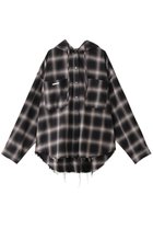 【プランク プロジェクト/PRANK PROJECT】のフーデッドチェックシャツ / Hooded Check Shirt 人気、トレンドファッション・服の通販 founy(ファニー) ファッション Fashion レディースファッション Fashion for Women トップス・カットソー Cut & Sew Tops シャツ・ブラウス・オフィスカジュアル Elegant Blouses & Button-Ups おすすめ Recommended / Our Picks とろみ Fluid, Flowy Fabric インナー Innerwear ジャケット Jacket, Outerwear スリーブ Sleeve, Long Sleeve / Short Sleeve ダメージ Distressed, Destroyed チェック Check, Plaid, Tartan ロング Long, Long-Length 人気 Popular, Best Seller 今季 This Season, Current Season thumbnail BLK(ブラック)|ID: prp329100004906767 ipo3291000000036738904