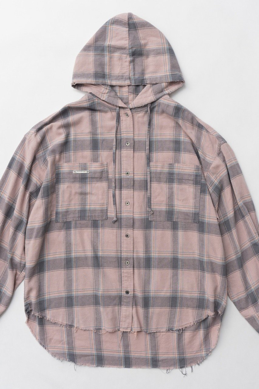 【プランク プロジェクト/PRANK PROJECT】のフーデッドチェックシャツ / Hooded Check Shirt 人気、トレンドファッション・服の通販 founy(ファニー) 　ファッション　Fashion　レディースファッション　Fashion for Women　トップス・カットソー　Cut & Sew Tops　シャツ・ブラウス・オフィスカジュアル　Elegant Blouses & Button-Ups　おすすめ　Recommended / Our Picks　とろみ　Fluid, Flowy Fabric　インナー　Innerwear　ジャケット　Jacket, Outerwear　スリーブ　Sleeve, Long Sleeve / Short Sleeve　ダメージ　Distressed, Destroyed　チェック　Check, Plaid, Tartan　ロング　Long, Long-Length　人気　Popular, Best Seller　今季　This Season, Current Season　other-3|ID: prp329100004906767 ipo3291000000036738908