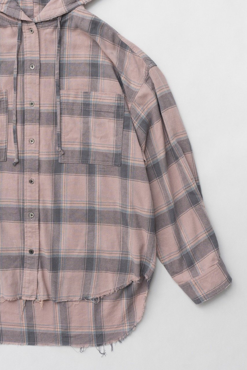 【プランク プロジェクト/PRANK PROJECT】のフーデッドチェックシャツ / Hooded Check Shirt 人気、トレンドファッション・服の通販 founy(ファニー) 　ファッション　Fashion　レディースファッション　Fashion for Women　トップス・カットソー　Cut & Sew Tops　シャツ・ブラウス・オフィスカジュアル　Elegant Blouses & Button-Ups　おすすめ　Recommended / Our Picks　とろみ　Fluid, Flowy Fabric　インナー　Innerwear　ジャケット　Jacket, Outerwear　スリーブ　Sleeve, Long Sleeve / Short Sleeve　ダメージ　Distressed, Destroyed　チェック　Check, Plaid, Tartan　ロング　Long, Long-Length　人気　Popular, Best Seller　今季　This Season, Current Season　other-4|ID: prp329100004906767 ipo3291000000036738909