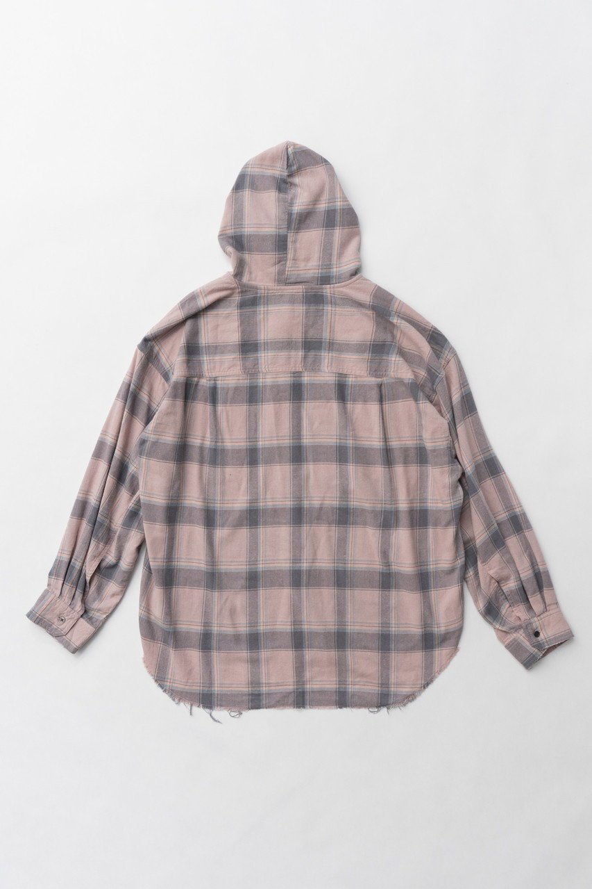 【プランク プロジェクト/PRANK PROJECT】のフーデッドチェックシャツ / Hooded Check Shirt 人気、トレンドファッション・服の通販 founy(ファニー) 　ファッション　Fashion　レディースファッション　Fashion for Women　トップス・カットソー　Cut & Sew Tops　シャツ・ブラウス・オフィスカジュアル　Elegant Blouses & Button-Ups　おすすめ　Recommended / Our Picks　とろみ　Fluid, Flowy Fabric　インナー　Innerwear　ジャケット　Jacket, Outerwear　スリーブ　Sleeve, Long Sleeve / Short Sleeve　ダメージ　Distressed, Destroyed　チェック　Check, Plaid, Tartan　ロング　Long, Long-Length　人気　Popular, Best Seller　今季　This Season, Current Season　other-6|ID: prp329100004906767 ipo3291000000036738911