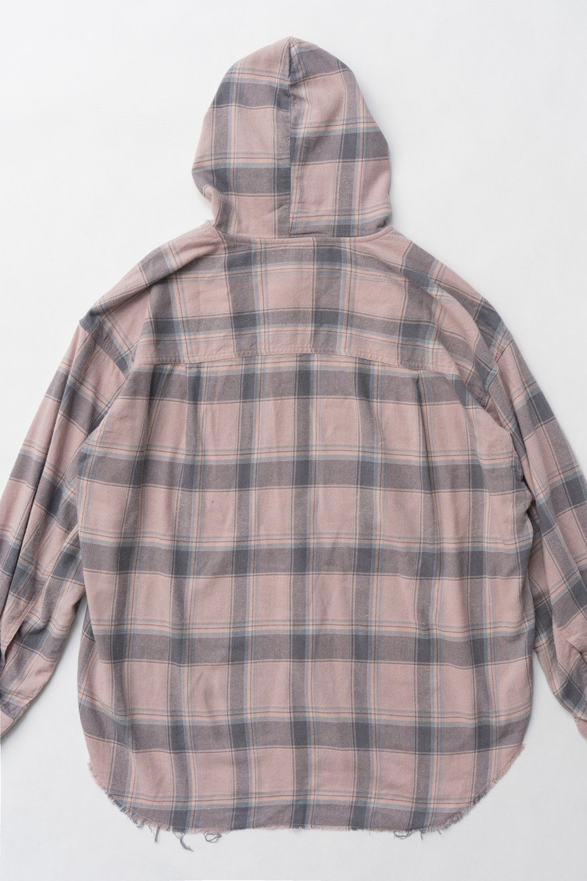 【プランク プロジェクト/PRANK PROJECT】のフーデッドチェックシャツ / Hooded Check Shirt 人気、トレンドファッション・服の通販 founy(ファニー) 　ファッション　Fashion　レディースファッション　Fashion for Women　トップス・カットソー　Cut & Sew Tops　シャツ・ブラウス・オフィスカジュアル　Elegant Blouses & Button-Ups　おすすめ　Recommended / Our Picks　とろみ　Fluid, Flowy Fabric　インナー　Innerwear　ジャケット　Jacket, Outerwear　スリーブ　Sleeve, Long Sleeve / Short Sleeve　ダメージ　Distressed, Destroyed　チェック　Check, Plaid, Tartan　ロング　Long, Long-Length　人気　Popular, Best Seller　今季　This Season, Current Season　other-7|ID: prp329100004906767 ipo3291000000036738912