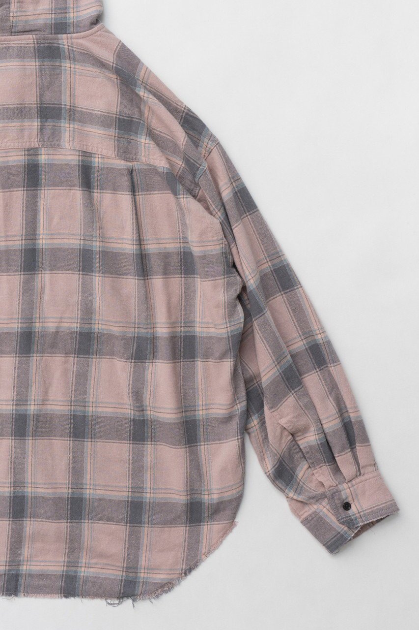 【プランク プロジェクト/PRANK PROJECT】のフーデッドチェックシャツ / Hooded Check Shirt 人気、トレンドファッション・服の通販 founy(ファニー) 　ファッション　Fashion　レディースファッション　Fashion for Women　トップス・カットソー　Cut & Sew Tops　シャツ・ブラウス・オフィスカジュアル　Elegant Blouses & Button-Ups　おすすめ　Recommended / Our Picks　とろみ　Fluid, Flowy Fabric　インナー　Innerwear　ジャケット　Jacket, Outerwear　スリーブ　Sleeve, Long Sleeve / Short Sleeve　ダメージ　Distressed, Destroyed　チェック　Check, Plaid, Tartan　ロング　Long, Long-Length　人気　Popular, Best Seller　今季　This Season, Current Season　other-8|ID: prp329100004906767 ipo3291000000036738913