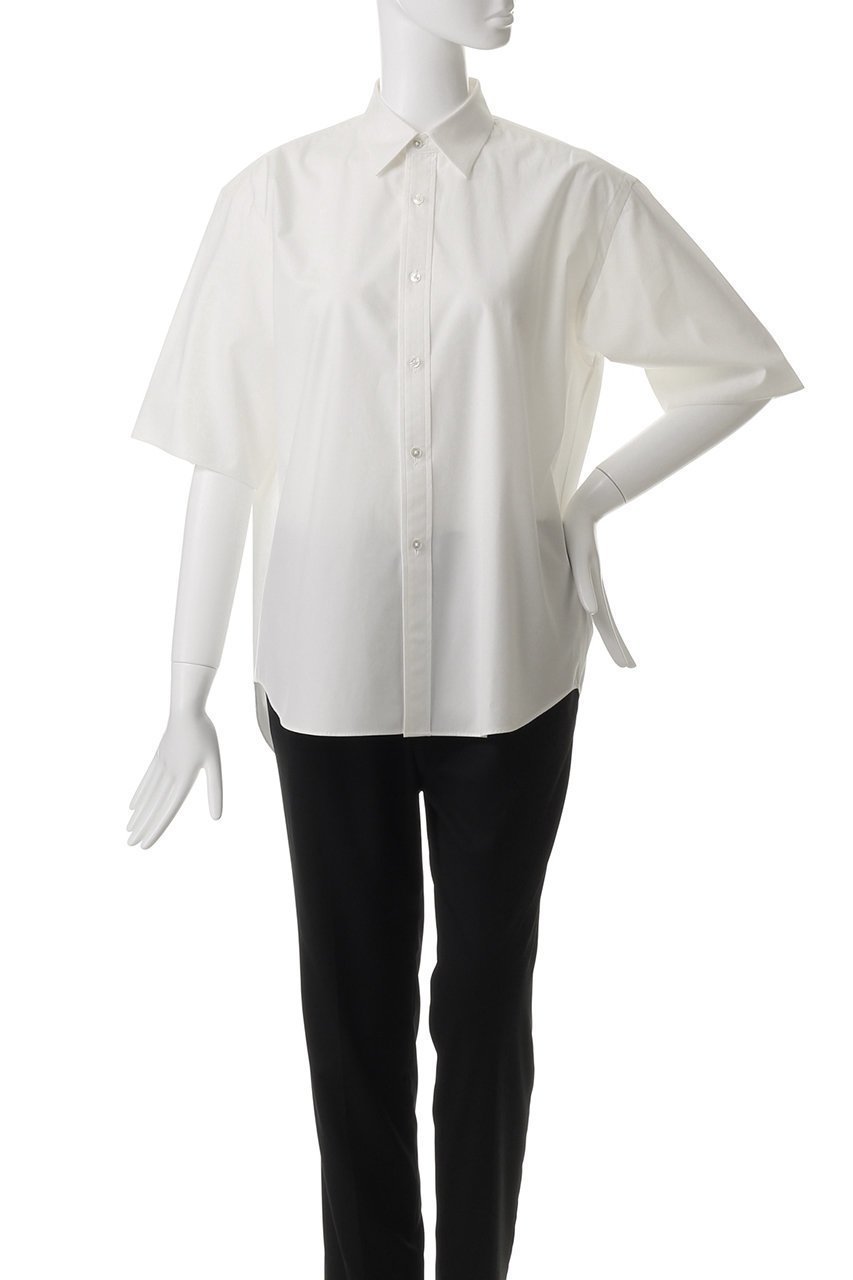 【バウト/BOWTE】のコットン/シルク ハイカウント タイプライター ハーフスリーブシャツ 人気、トレンドファッション・服の通販 founy(ファニー) 　ファッション　Fashion　レディースファッション　Fashion for Women　トップス・カットソー　Cut & Sew Tops　シャツ・ブラウス・オフィスカジュアル　Elegant Blouses & Button-Ups　シアー　Sheer, See-Through　ショート　Short, Short Length　シルク　Silk, 100% Silk　シンプル　Simple, Minimal　スリーブ　Sleeve, Long Sleeve / Short Sleeve　タイプライター　Typewriter Fabric, Crisp Cotton　ハーフ　Half, Half-Length　ベーシック　Basic, Essential　other-2|ID: prp329100004906770 ipo3291000000036738935