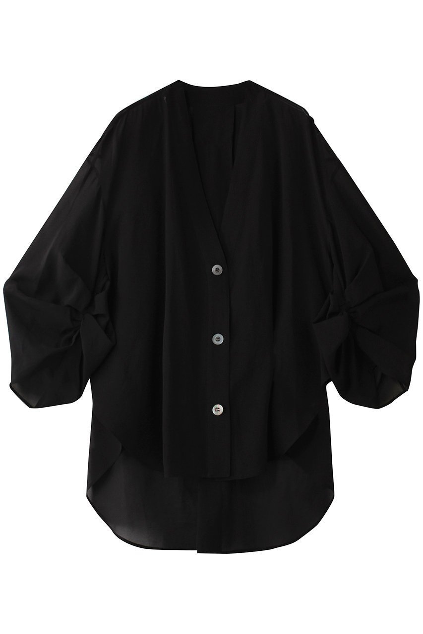 【ル フィル/LE PHIL】のVISオーガンジーブラウス インテリア・キッズ・メンズ・レディースファッション・服の通販 founy(ファニー) 　ファッション　Fashion　レディースファッション　Fashion for Women　トップス・カットソー　Cut & Sew Tops　シャツ・ブラウス・オフィスカジュアル　Elegant Blouses & Button-Ups　インナー　Innerwear　オーガンジー　Organza Fabric　カーディガン　Cardigan, Knitwear　ショート　Short, Short Length　シンプル　Simple, Minimal　スリーブ　Sleeve, Long Sleeve / Short Sleeve　フォルム　Silhouette, Form　ブラック|ID: prp329100004906772 ipo3291000000036738950