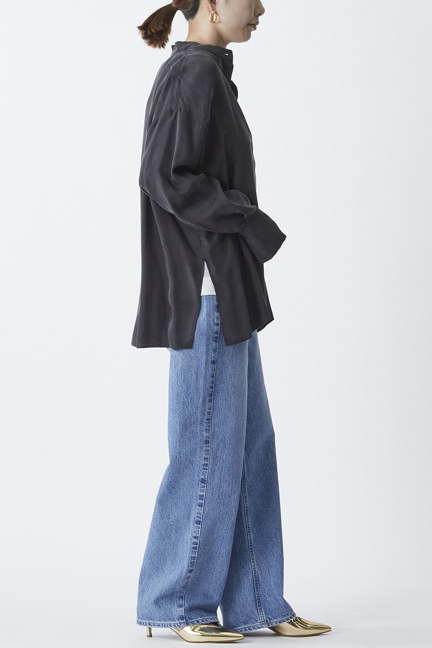 【プルミエ アロンディスモン/1er Arrondissement】のキュプラフィブリルシャツ 人気、トレンドファッション・服の通販 founy(ファニー) 　ファッション　Fashion　レディースファッション　Fashion for Women　トップス・カットソー　Cut & Sew Tops　シャツ・ブラウス・オフィスカジュアル　Elegant Blouses & Button-Ups　キュプラ　Cupro, Eco Fabric　シンプル　Simple, Minimal　スタイリッシュ　Stylish, Fashionable　スラックス　Slacks, Dress Pants　スリーブ　Sleeve, Long Sleeve / Short Sleeve　デニム　Denim, Jeans Material　フロント　Front, Front Design　ロング　Long, Long-Length　エレガント 上品　Elegant　other-8|ID: prp329100004906778 ipo3291000000036739009