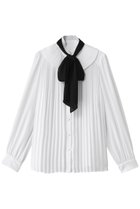 【アルアバイル/allureville】の【Loulou Willoughby】プリーツリボンブラウス 人気、トレンドファッション・服の通販 founy(ファニー) ファッション Fashion レディースファッション Fashion for Women トップス・カットソー Cut & Sew Tops シャツ・ブラウス・オフィスカジュアル Elegant Blouses & Button-Ups エレガント 上品 Elegant スリーブ Sleeve, Long Sleeve / Short Sleeve プリーツ Pleats, Pleated リボン Ribbon, Bow ロング Long, Long-Length thumbnail ホワイト|ID: prp329100004906780 ipo3291000000036739017