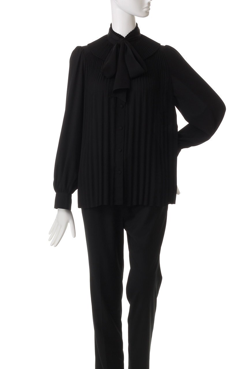 【アルアバイル/allureville】の【Loulou Willoughby】プリーツリボンブラウス 人気、トレンドファッション・服の通販 founy(ファニー) 　ファッション　Fashion　レディースファッション　Fashion for Women　トップス・カットソー　Cut & Sew Tops　シャツ・ブラウス・オフィスカジュアル　Elegant Blouses & Button-Ups　エレガント 上品　Elegant　スリーブ　Sleeve, Long Sleeve / Short Sleeve　プリーツ　Pleats, Pleated　リボン　Ribbon, Bow　ロング　Long, Long-Length　other-2|ID: prp329100004906780 ipo3291000000036739019