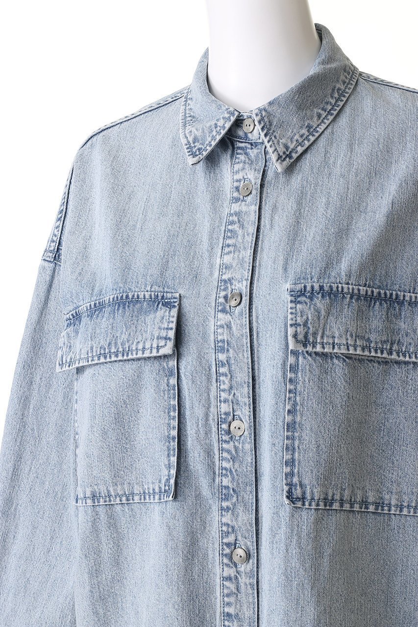 【ハー/HER.】のデニムシャツ 人気、トレンドファッション・服の通販 founy(ファニー) 　ファッション　Fashion　レディースファッション　Fashion for Women　トップス・カットソー　Cut & Sew Tops　シャツ・ブラウス・オフィスカジュアル　Elegant Blouses & Button-Ups　スリーブ　Sleeve, Long Sleeve / Short Sleeve　デニム　Denim, Jeans Material　ロング　Long, Long-Length　羽織　Haori, Light Jacket　other-5|ID: prp329100004906783 ipo3291000000036739053