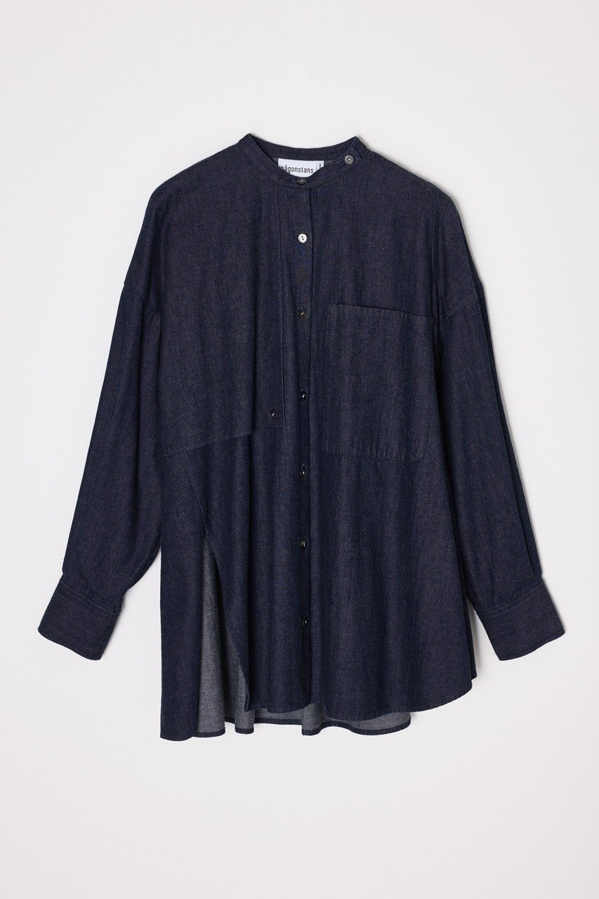 【ナゴンスタンス/nagonstans】の8ozデニム アシンメRound SH/シャツ 人気、トレンドファッション・服の通販 founy(ファニー) 　ファッション　Fashion　レディースファッション　Fashion for Women　トップス・カットソー　Cut & Sew Tops　シャツ・ブラウス・オフィスカジュアル　Elegant Blouses & Button-Ups　アシンメトリー　Asymmetrical Style　シンプル　Simple, Minimal　スリーブ　Sleeve, Long Sleeve / Short Sleeve　デニム　Denim, Jeans Material　フレア　Flare, Flared　ロング　Long, Long-Length　other-5|ID: prp329100004906787 ipo3291000000036739089