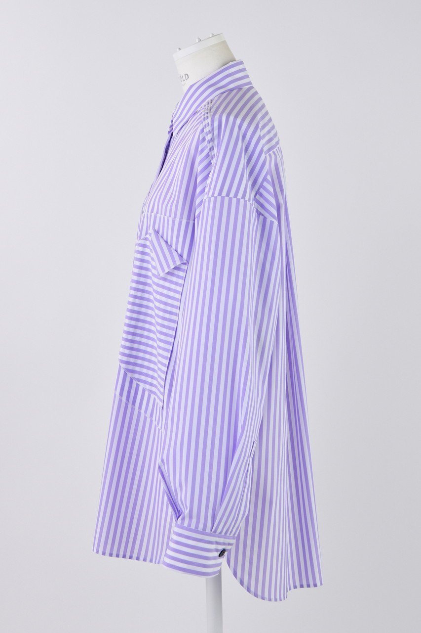 【エンフォルド/ENFOLD】のPE/RYストライプ アップリケSH/シャツ 人気、トレンドファッション・服の通販 founy(ファニー) 　ファッション　Fashion　レディースファッション　Fashion for Women　トップス・カットソー　Cut & Sew Tops　シャツ・ブラウス・オフィスカジュアル　Elegant Blouses & Button-Ups　おすすめ　Recommended / Our Picks　ストライプ　Stripe, Striped Pattern　スリーブ　Sleeve, Long Sleeve / Short Sleeve　ベスト　Vest, Waistcoat　ロング　Long, Long-Length　other-2|ID: prp329100004906789 ipo3291000000036739098