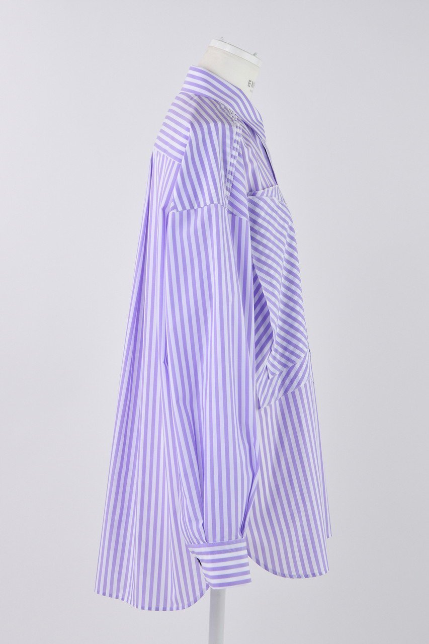 【エンフォルド/ENFOLD】のPE/RYストライプ アップリケSH/シャツ 人気、トレンドファッション・服の通販 founy(ファニー) 　ファッション　Fashion　レディースファッション　Fashion for Women　トップス・カットソー　Cut & Sew Tops　シャツ・ブラウス・オフィスカジュアル　Elegant Blouses & Button-Ups　おすすめ　Recommended / Our Picks　ストライプ　Stripe, Striped Pattern　スリーブ　Sleeve, Long Sleeve / Short Sleeve　ベスト　Vest, Waistcoat　ロング　Long, Long-Length　other-4|ID: prp329100004906789 ipo3291000000036739100