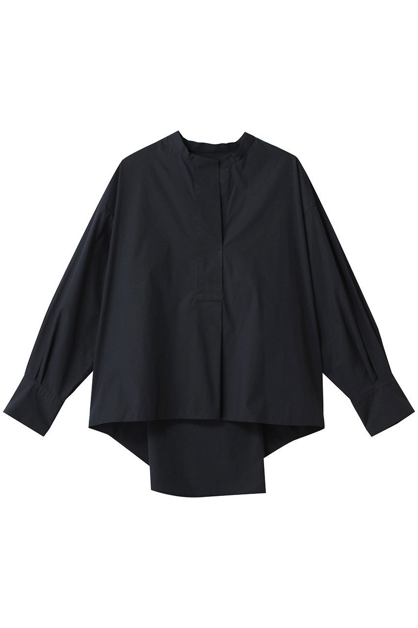 【プレインピープル/PLAIN PEOPLE】のタイプライターミニカラープルオーバー インテリア・キッズ・メンズ・レディースファッション・服の通販 founy(ファニー) 　ファッション　Fashion　レディースファッション　Fashion for Women　トップス・カットソー　Cut & Sew Tops　シャツ・ブラウス・オフィスカジュアル　Elegant Blouses & Button-Ups　カジュアルプルオーバー・ニットトップス　Pullovers & Knit Tops / Casual Pullovers　シンプル　Simple, Minimal　スリーブ　Sleeve, Long Sleeve / Short Sleeve　タイプライター　Typewriter Fabric, Crisp Cotton　フロント　Front, Front Design　ロング　Long, Long-Length　エレガント 上品　Elegant　ネイビー|ID: prp329100004906796 ipo3291000000036739153