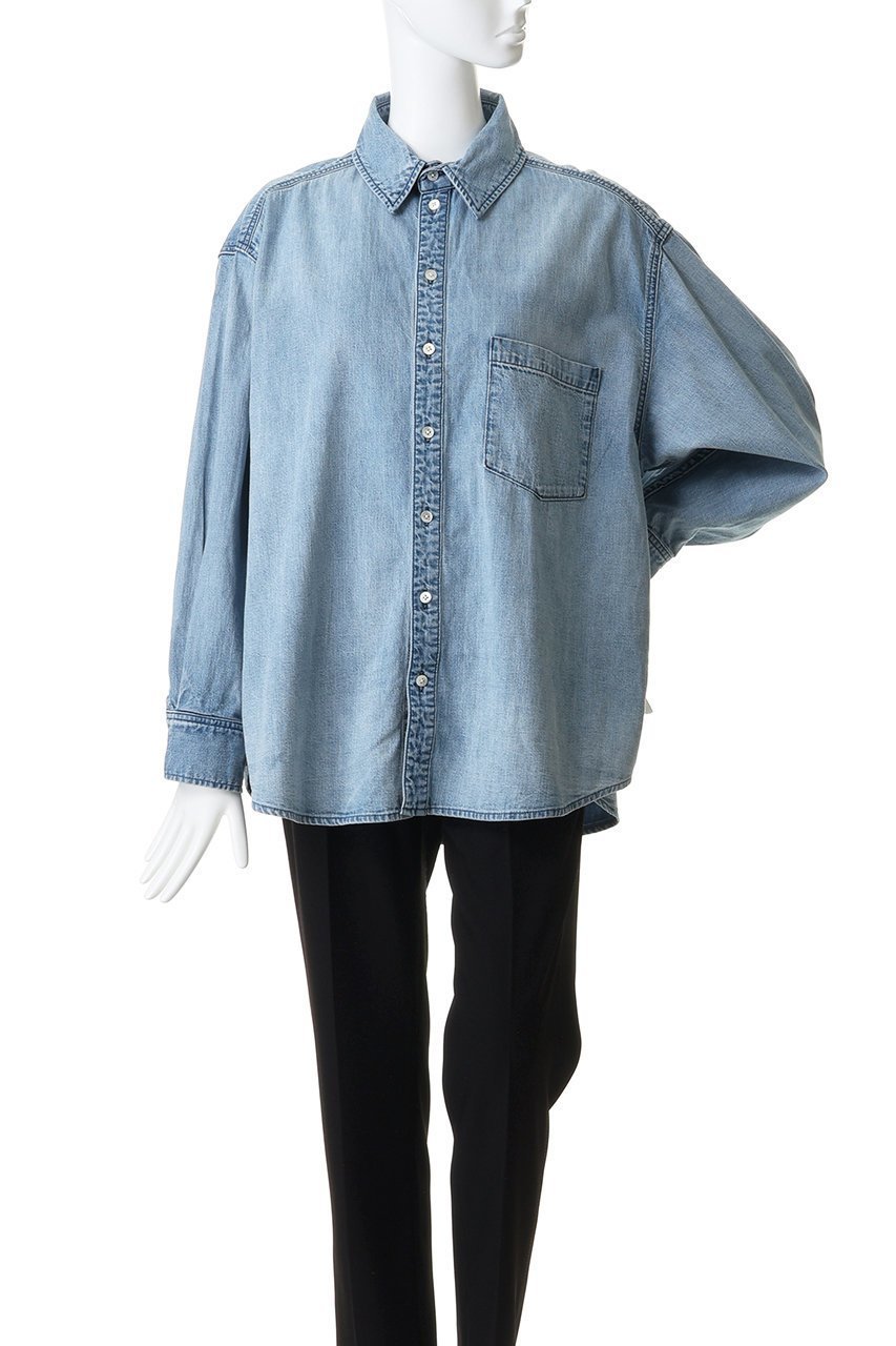 【アッパー ハイツ/upper hights】のTHE SENSE デニムシャツ 人気、トレンドファッション・服の通販 founy(ファニー) 　ファッション　Fashion　レディースファッション　Fashion for Women　トップス・カットソー　Cut & Sew Tops　シャツ・ブラウス・オフィスカジュアル　Elegant Blouses & Button-Ups　おすすめ　Recommended / Our Picks　スリーブ　Sleeve, Long Sleeve / Short Sleeve　タンク　Tank Top, Sleeveless Top　デニム　Denim, Jeans Material　ロング　Long, Long-Length　other-2|ID: prp329100004906799 ipo3291000000036739177