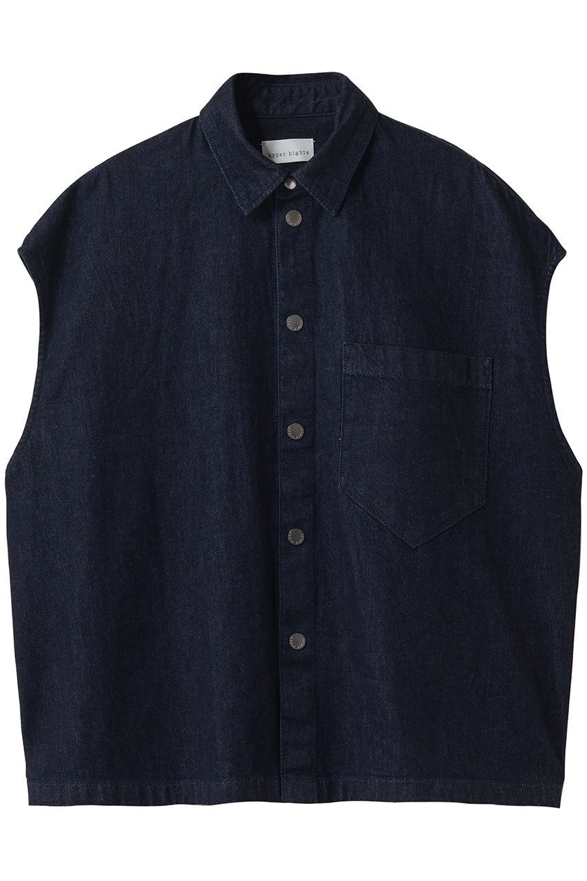 【アッパー ハイツ/upper hights】のTHE LINDA デニムシャツ インテリア・キッズ・メンズ・レディースファッション・服の通販 founy(ファニー) 　ファッション　Fashion　レディースファッション　Fashion for Women　トップス・カットソー　Cut & Sew Tops　シャツ・ブラウス・オフィスカジュアル　Elegant Blouses & Button-Ups　おすすめ　Recommended / Our Picks　ショート　Short, Short Length　スリーブ　Sleeve, Long Sleeve / Short Sleeve　デニム　Denim, Jeans Material　フレンチ　French, French Style　今季　This Season, Current Season　BLUE RINSE|ID: prp329100004906800 ipo3291000000036739182