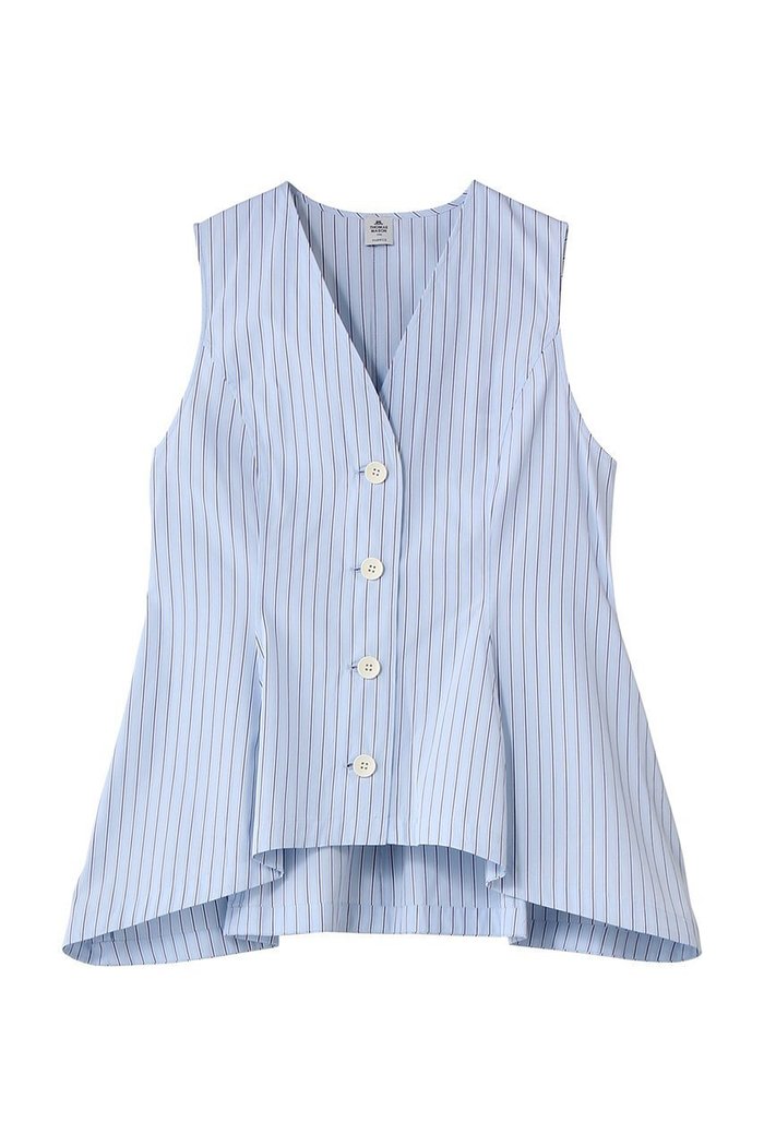 【アンクレイヴ/uncrave】のTHOMAS MASON ペプラムジレブラウス インテリア・キッズ・メンズ・レディースファッション・服の通販 founy(ファニー) https://founy.com/ ファッション Fashion レディースファッション Fashion for Women アウター Coat / Outerwear Collection トップス・カットソー Cut & Sew Tops キャミソール&ノースリーブ Camisoles & Sleeveless Tops シャツ・ブラウス・オフィスカジュアル Elegant Blouses & Button-Ups ベスト&ジレ / 重ね着スタイル Vests & Gilets コルセット Corset, Bustier シェイプ Shape, Slim Fit ストライプ Stripe, Striped Pattern セットアップ Set-Up, Coordinated Outfit ドレス Dress, One-Piece ノースリーブ Sleeveless, No-Sleeve ペプラム Peplum, Flared Hem |ID: prp329100004906802 ipo3291000000036739193