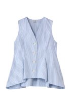 【アンクレイヴ/uncrave】のTHOMAS MASON ペプラムジレブラウス ブルーストライプ|ID: prp329100004906802 ipo3291000000036739194