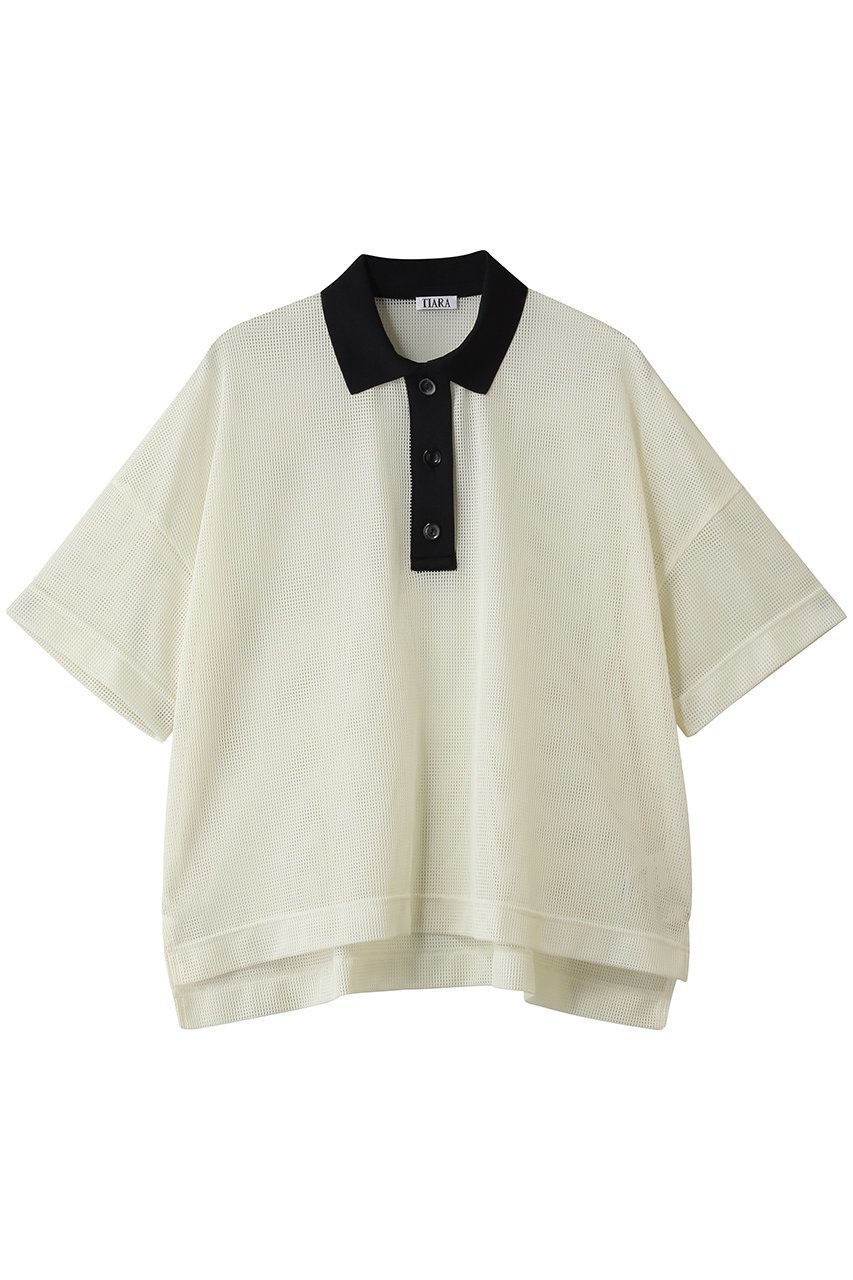 【ティアラ/Tiara】のメッシュポロトップス インテリア・キッズ・メンズ・レディースファッション・服の通販 founy(ファニー) 　ファッション　Fashion　レディースファッション　Fashion for Women　トップス・カットソー　Cut & Sew Tops　シャツ・ブラウス・オフィスカジュアル　Elegant Blouses & Button-Ups　ポロシャツ・きれいめカジュアル　Smart-Casual Polo Tops　ストレッチ　Stretch, Stretchy Fabric　ベーシック　Basic, Essential　ポロシャツ　Polo Shirt, Collared Tee　エレガント 上品　Elegant　夏　Summer　アイボリー|ID: prp329100004906806 ipo3291000000036739225