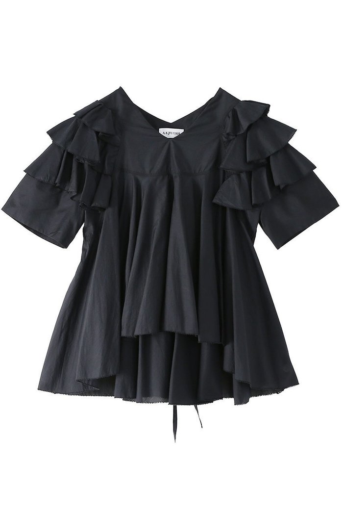 【アユーシ/AAYUSHI】のダブルラッフルブラウス インテリア・キッズ・メンズ・レディースファッション・服の通販 founy(ファウニー) https://founy.com/ ファッション Fashion レディースファッション Fashion for Women トップス・カットソー Cut & Sew Tops シャツ・ブラウス・オフィスカジュアル Elegant Blouses & Button-Ups インド Indian Textile ショート Short, Short Length シルク Silk, 100% Silk スラックス Slacks, Dress Pants スリーブ Sleeve, Long Sleeve / Short Sleeve ダウン Down, Puffer デニム Denim, Jeans Material バランス Balance, Style Balance モダン Modern, Contemporary ラッフル Ruffle, Frill おすすめ Recommended / Our Picks エレガント 上品 Elegant |ID: prp329100004906807 ipo3291000000036739231