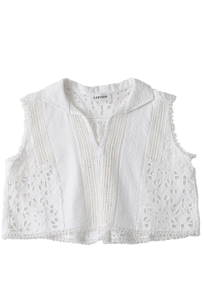 【アユーシ/AAYUSHI】のイスラミックノースリーブブラウス 人気、トレンドファッション・服の通販 founy(ファニー) 　ファッション　Fashion　レディースファッション　Fashion for Women　トップス・カットソー　Cut & Sew Tops　キャミソール&ノースリーブ　Camisoles & Sleeveless Tops　シャツ・ブラウス・オフィスカジュアル　Elegant Blouses & Button-Ups　インド　Indian Textile　コンパクト　Compact, Small Size　今季　This Season, Current Season　テクスチャー　Texture, Textured Fabric　なめらか　Smooth, Silky Texture　ノースリーブ　Sleeveless, No-Sleeve　バランス　Balance, Style Balance　パッチワーク　Patchwork, Mixed Fabric　ベスト　Vest, Waistcoat　ランダム　Random, Irregular　レース　Lace, Lace Fabric　ワーク　Workwear, Utility Style　おすすめ　Recommended / Our Picks　エレガント 上品　Elegant　 other-1|ID: prp329100004906809 ipo3291000000036739240