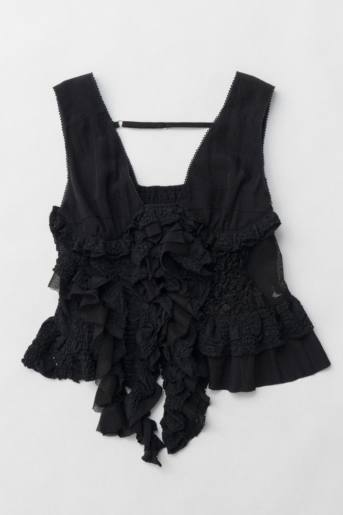 【プランク プロジェクト/PRANK PROJECT】のミックスフリルトップ / Mixed Frill Top インテリア・キッズ・メンズ・レディースファッション・服の通販 founy(ファニー) https://founy.com/ ファッション Fashion レディースファッション Fashion for Women トップス・カットソー Cut & Sew Tops キャミソール&ノースリーブ Camisoles & Sleeveless Tops シャツ・ブラウス・オフィスカジュアル Elegant Blouses & Button-Ups インナー Innerwear 春 Spring サテン Satin, Glossy Fabric シアー Sheer, See-Through シャーリング Shirring, Ruched ショーツ Shorts, Short Pants シンプル Simple, Minimal ストレッチ Stretch, Stretchy Fabric ノースリーブ Sleeveless, No-Sleeve フリル Frill, Ruffle フロント Front, Front Design ボトム Bottoms, Lower Wear ミックス Mix, Mixed Style メッシュ Mesh, Net Fabric レース Lace, Lace Fabric S/S・春夏 SS, Spring/Summer, Warm Season おすすめ Recommended / Our Picks 夏 Summer |ID: prp329100004906819 ipo3291000000036739321