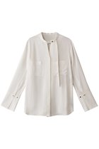 【アルアバイル/allureville】のフリュイドオーバーラップブラウス 人気、トレンドファッション・服の通販 founy(ファニー) ファッション Fashion レディースファッション Fashion for Women トップス・カットソー Cut & Sew Tops シャツ・ブラウス・オフィスカジュアル Elegant Blouses & Button-Ups アシンメトリー Asymmetrical Style スタンド Stand Collar, Upright Stand スリーブ Sleeve, Long Sleeve / Short Sleeve ドレープ Drape, Draping Fabric ファブリック Fabric, Textile リボン Ribbon, Bow ロング Long, Long-Length thumbnail オフホワイト|ID: prp329100004906827 ipo3291000000036739379