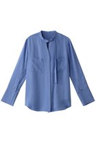 【アルアバイル/allureville】のフリュイドオーバーラップブラウス 人気、トレンドファッション・服の通販 founy(ファニー) ファッション Fashion レディースファッション Fashion for Women トップス・カットソー Cut & Sew Tops シャツ・ブラウス・オフィスカジュアル Elegant Blouses & Button-Ups アシンメトリー Asymmetrical Style スタンド Stand Collar, Upright Stand スリーブ Sleeve, Long Sleeve / Short Sleeve ドレープ Drape, Draping Fabric ファブリック Fabric, Textile リボン Ribbon, Bow ロング Long, Long-Length thumbnail ブルー|ID: prp329100004906827 ipo3291000000036739380