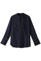 【アルアバイル/allureville】のフリュイドオーバーラップブラウス 人気、トレンドファッション・服の通販 founy(ファニー) ファッション Fashion レディースファッション Fashion for Women トップス・カットソー Cut & Sew Tops シャツ・ブラウス・オフィスカジュアル Elegant Blouses & Button-Ups アシンメトリー Asymmetrical Style スタンド Stand Collar, Upright Stand スリーブ Sleeve, Long Sleeve / Short Sleeve ドレープ Drape, Draping Fabric ファブリック Fabric, Textile リボン Ribbon, Bow ロング Long, Long-Length thumbnail ネイビー|ID: prp329100004906827 ipo3291000000036739381