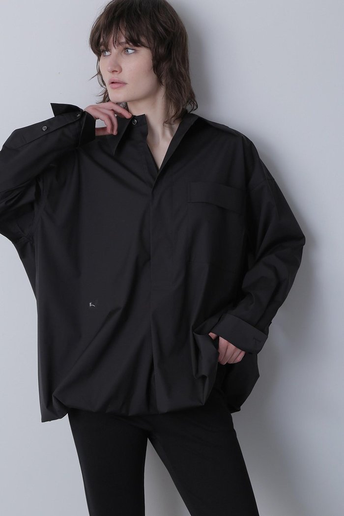 【ヒューエルミュージアム/hueLe Museum】の【STUMBLY】Baloon Silhouette Shirts インテリア・キッズ・メンズ・レディースファッション・服の通販 founy(ファニー) https://founy.com/ ファッション Fashion レディースファッション Fashion for Women トップス・カットソー Cut & Sew Tops シャツ・ブラウス・オフィスカジュアル Elegant Blouses & Button-Ups カフス Cuff Design スリーブ Sleeve, Long Sleeve / Short Sleeve ダブル Double, Double-Breasted バルーン Balloon, Balloon Silhouette ブラウジング Blouson Silhouette, Cinched Waist ロング Long, Long-Length |ID: prp329100004906840 ipo3291000000036739498
