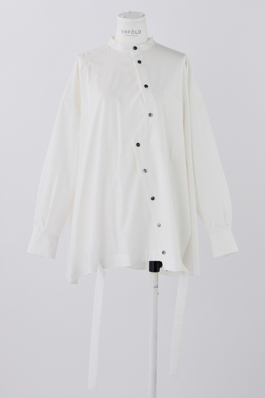 【エンフォルド/ENFOLD】のSuppleタイプライター ワイド BOX SH/シャツ インテリア・キッズ・メンズ・レディースファッション・服の通販 founy(ファニー) 　ファッション　Fashion　レディースファッション　Fashion for Women　トップス・カットソー　Cut & Sew Tops　シャツ・ブラウス・オフィスカジュアル　Elegant Blouses & Button-Ups　カッティング　Cutting Detail　スリーブ　Sleeve, Long Sleeve / Short Sleeve　タイプライター　Typewriter Fabric, Crisp Cotton　フロント　Front, Front Design　ポケット　Pocket, Pocket Detail　ロング　Long, Long-Length　ワイド　Wide, Wide Fit　オフホワイト|ID: prp329100004906844 ipo3291000000036739538