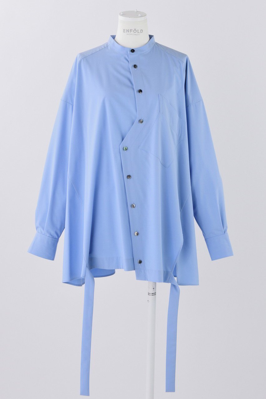 【エンフォルド/ENFOLD】のSuppleタイプライター ワイド BOX SH/シャツ インテリア・キッズ・メンズ・レディースファッション・服の通販 founy(ファニー) 　ファッション　Fashion　レディースファッション　Fashion for Women　トップス・カットソー　Cut & Sew Tops　シャツ・ブラウス・オフィスカジュアル　Elegant Blouses & Button-Ups　カッティング　Cutting Detail　スリーブ　Sleeve, Long Sleeve / Short Sleeve　タイプライター　Typewriter Fabric, Crisp Cotton　フロント　Front, Front Design　ポケット　Pocket, Pocket Detail　ロング　Long, Long-Length　ワイド　Wide, Wide Fit　ライトブルー|ID: prp329100004906844 ipo3291000000036739539