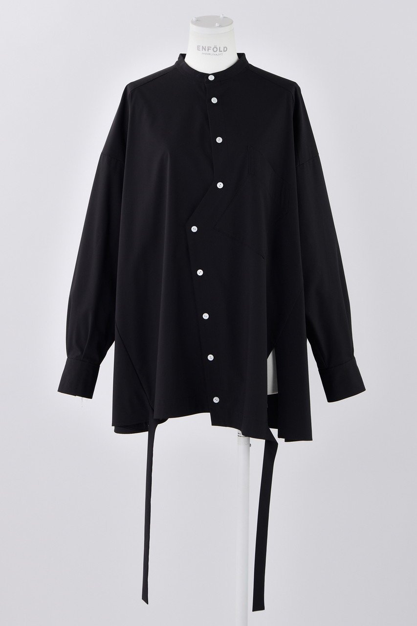 【エンフォルド/ENFOLD】のSuppleタイプライター ワイド BOX SH/シャツ インテリア・キッズ・メンズ・レディースファッション・服の通販 founy(ファニー) 　ファッション　Fashion　レディースファッション　Fashion for Women　トップス・カットソー　Cut & Sew Tops　シャツ・ブラウス・オフィスカジュアル　Elegant Blouses & Button-Ups　カッティング　Cutting Detail　スリーブ　Sleeve, Long Sleeve / Short Sleeve　タイプライター　Typewriter Fabric, Crisp Cotton　フロント　Front, Front Design　ポケット　Pocket, Pocket Detail　ロング　Long, Long-Length　ワイド　Wide, Wide Fit　ダークネイビー|ID: prp329100004906844 ipo3291000000036739540