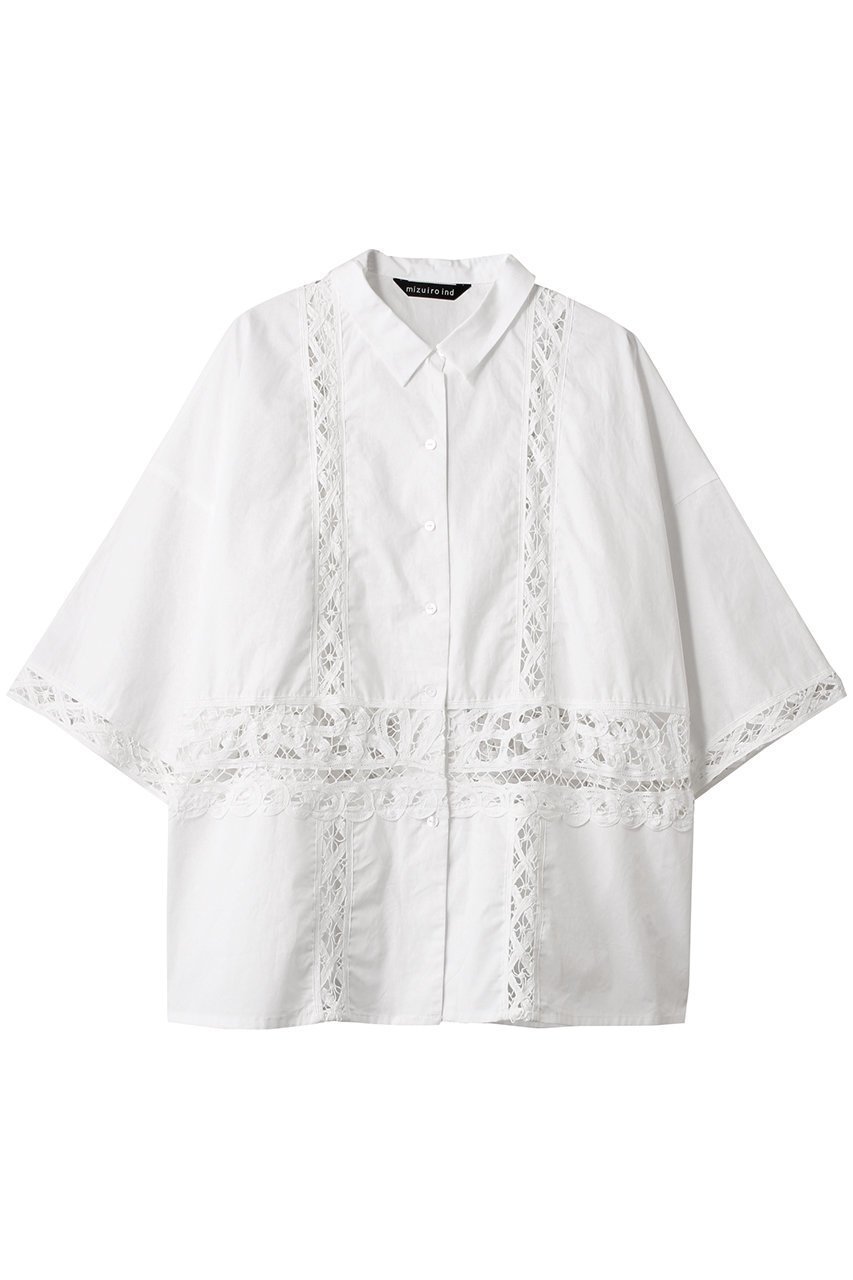【ミズイロ インド/mizuiro ind】のbatten lace wide shirt シャツ 人気、トレンドファッション・服の通販 founy(ファニー) 　ファッション　Fashion　レディースファッション　Fashion for Women　トップス・カットソー　Cut & Sew Tops　シャツ・ブラウス・オフィスカジュアル　Elegant Blouses & Button-Ups　スリーブ　Sleeve, Long Sleeve / Short Sleeve　フェミニン　Feminine, Girly　マニッシュ　Mannish, Boyish　レース　Lace, Lace Fabric　ロング　Long, Long-Length　ワイド　Wide, Wide Fit　エレガント 上品　Elegant　今季　This Season, Current Season　 other-1|ID: prp329100004906845 ipo3291000000036739544
