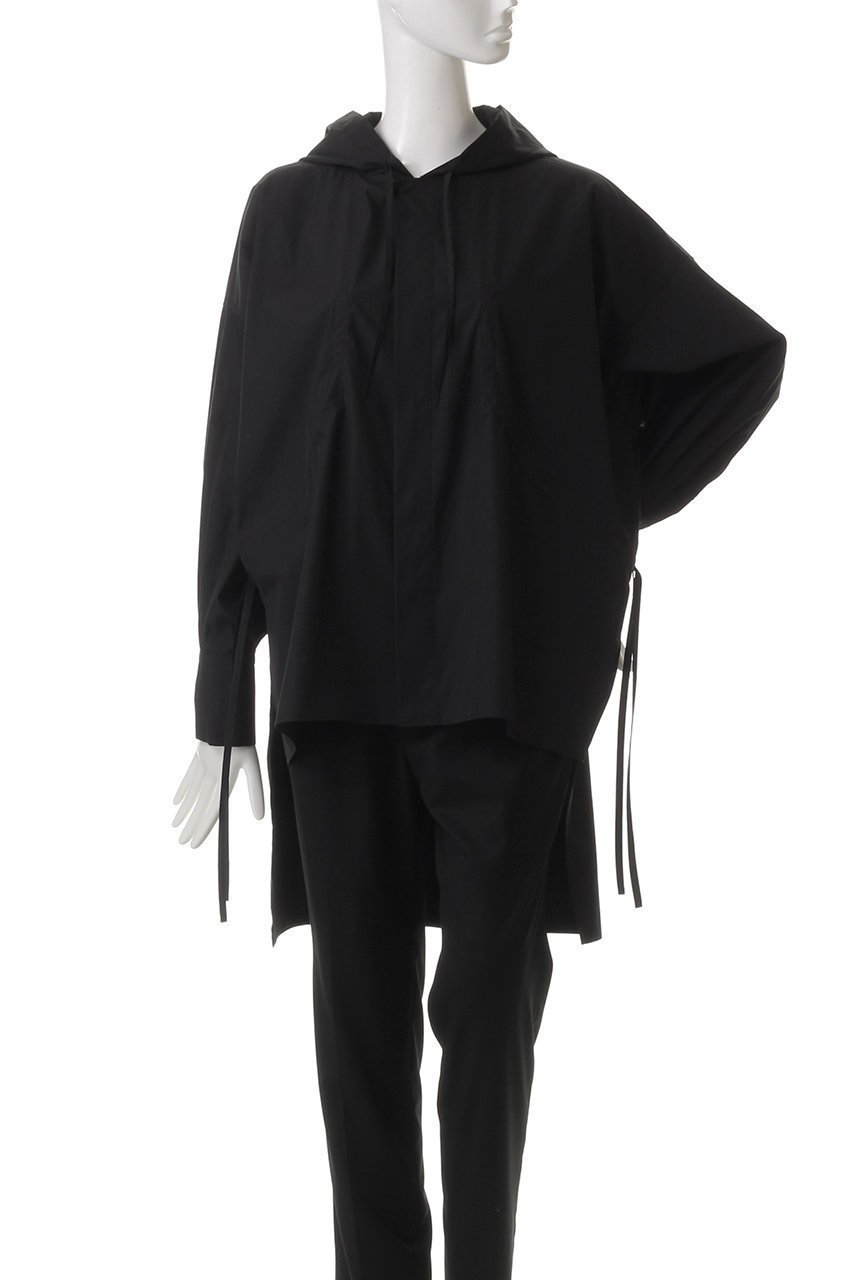 【ヒューエルミュージアム/hueLe Museum】の【STUMBLY】Hooded Big Silhouette Shirt 人気、トレンドファッション・服の通販 founy(ファニー) 　ファッション　Fashion　レディースファッション　Fashion for Women　トップス・カットソー　Cut & Sew Tops　シャツ・ブラウス・オフィスカジュアル　Elegant Blouses & Button-Ups　シンプル　Simple, Minimal　スリーブ　Sleeve, Long Sleeve / Short Sleeve　フォルム　Silhouette, Form　リボン　Ribbon, Bow　ロング　Long, Long-Length　other-2|ID: prp329100004906847 ipo3291000000036739562