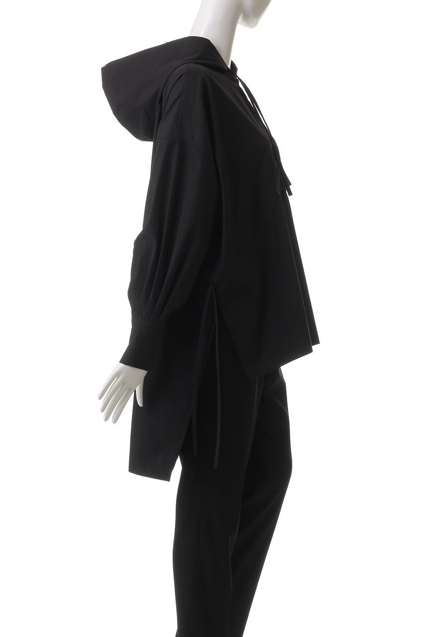 【ヒューエルミュージアム/hueLe Museum】の【STUMBLY】Hooded Big Silhouette Shirt 人気、トレンドファッション・服の通販 founy(ファニー) 　ファッション　Fashion　レディースファッション　Fashion for Women　トップス・カットソー　Cut & Sew Tops　シャツ・ブラウス・オフィスカジュアル　Elegant Blouses & Button-Ups　シンプル　Simple, Minimal　スリーブ　Sleeve, Long Sleeve / Short Sleeve　フォルム　Silhouette, Form　リボン　Ribbon, Bow　ロング　Long, Long-Length　other-3|ID: prp329100004906847 ipo3291000000036739563