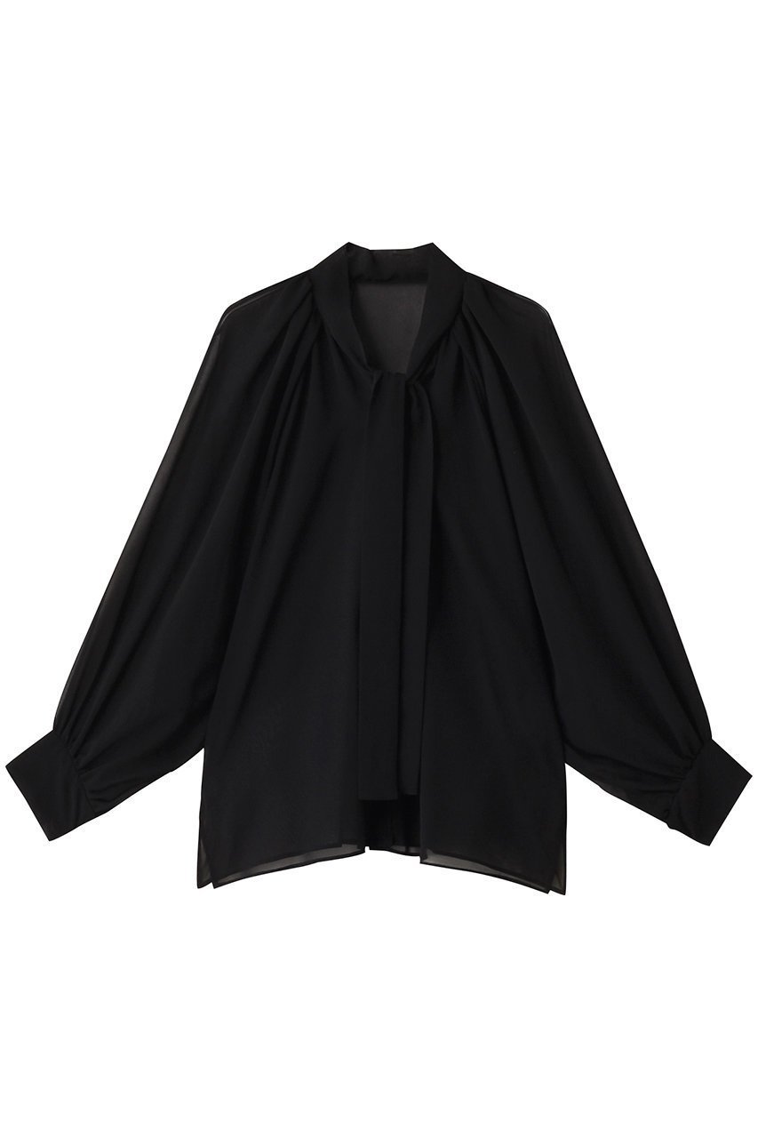 【ヒューエルミュージアム/hueLe Museum】の【hLM】シフォンボウタイブラウス 人気、トレンドファッション・服の通販 founy(ファニー) 　ファッション　Fashion　レディースファッション　Fashion for Women　トップス・カットソー　Cut & Sew Tops　シャツ・ブラウス・オフィスカジュアル　Elegant Blouses & Button-Ups　エレガント 上品　Elegant　スリーブ　Sleeve, Long Sleeve / Short Sleeve　ドレープ　Drape, Draping Fabric　ロング　Long, Long-Length　 other-1|ID: prp329100004906854 ipo3291000000036739616