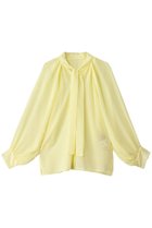 【ヒューエルミュージアム/hueLe Museum】の【hLM】シフォンボウタイブラウス 人気、トレンドファッション・服の通販 founy(ファニー) ファッション Fashion レディースファッション Fashion for Women トップス・カットソー Cut & Sew Tops シャツ・ブラウス・オフィスカジュアル Elegant Blouses & Button-Ups エレガント 上品 Elegant スリーブ Sleeve, Long Sleeve / Short Sleeve ドレープ Drape, Draping Fabric ロング Long, Long-Length thumbnail イエロー|ID: prp329100004906854 ipo3291000000036739620