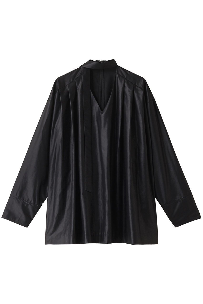 【リムアーク/RIM.ARK】のMany tuck tie blouse/ブラウス インテリア・キッズ・メンズ・レディースファッション・服の通販 founy(ファニー) 　ファッション　Fashion　レディースファッション　Fashion for Women　トップス・カットソー　Cut & Sew Tops　シャツ・ブラウス・オフィスカジュアル　Elegant Blouses & Button-Ups　オイル　Body Oil　クール　Cool, Chic　スリーブ　Sleeve, Long Sleeve / Short Sleeve　ロング　Long, Long-Length　ヴィンテージ　Vintage Style　ブラック|ID: prp329100004906855 ipo3291000000036739627