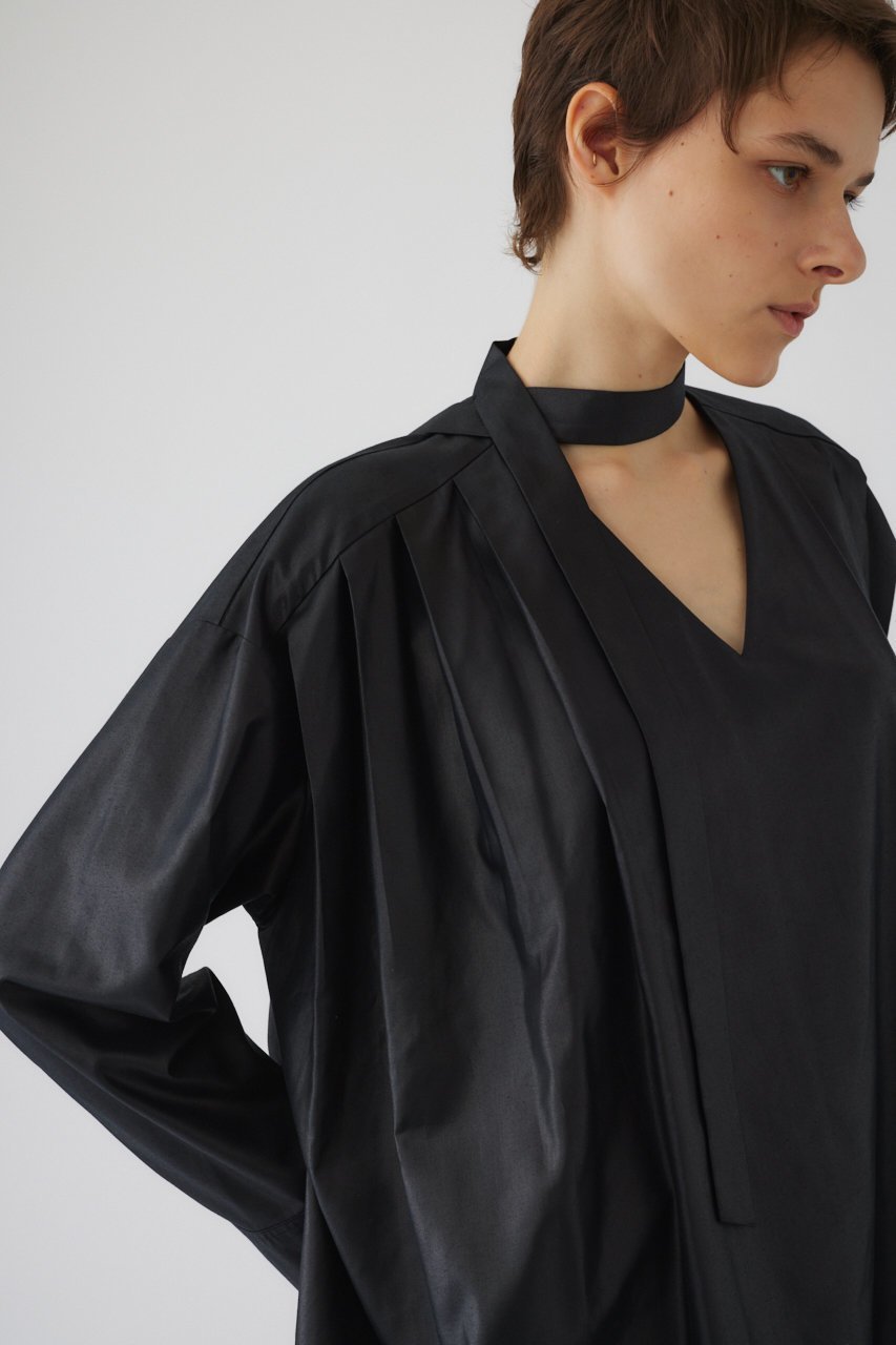 【リムアーク/RIM.ARK】のMany tuck tie blouse/ブラウス 人気、トレンドファッション・服の通販 founy(ファニー) 　ファッション　Fashion　レディースファッション　Fashion for Women　トップス・カットソー　Cut & Sew Tops　シャツ・ブラウス・オフィスカジュアル　Elegant Blouses & Button-Ups　オイル　Body Oil　クール　Cool, Chic　スリーブ　Sleeve, Long Sleeve / Short Sleeve　ロング　Long, Long-Length　ヴィンテージ　Vintage Style　other-6|ID: prp329100004906855 ipo3291000000036739632