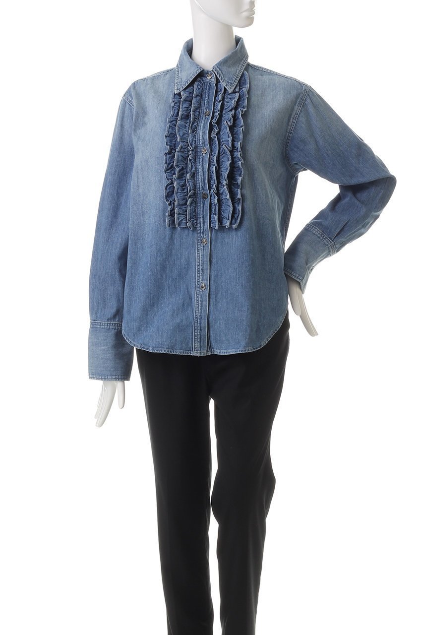 【プルミエ アロンディスモン/1er Arrondissement】の【CITIZENS of HUMANITY】ブラウス 人気、トレンドファッション・服の通販 founy(ファニー) 　ファッション　Fashion　レディースファッション　Fashion for Women　トップス・カットソー　Cut & Sew Tops　シャツ・ブラウス・オフィスカジュアル　Elegant Blouses & Button-Ups　おすすめ　Recommended / Our Picks　スリーブ　Sleeve, Long Sleeve / Short Sleeve　デニム　Denim, Jeans Material　フリル　Frill, Ruffle　ロング　Long, Long-Length　other-2|ID: prp329100004906862 ipo3291000000036739705