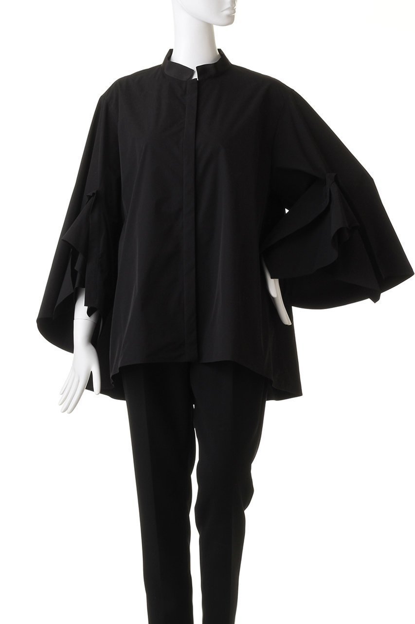 【ル フィル/LE PHIL】のラッフルスリーブブロードブラウス 人気、トレンドファッション・服の通販 founy(ファニー) 　ファッション　Fashion　レディースファッション　Fashion for Women　トップス・カットソー　Cut & Sew Tops　シャツ・ブラウス・オフィスカジュアル　Elegant Blouses & Button-Ups　ショート　Short, Short Length　スリーブ　Sleeve, Long Sleeve / Short Sleeve　ドレープ　Drape, Draping Fabric　羽織　Haori, Light Jacket　other-2|ID: prp329100004906907 ipo3291000000036739925