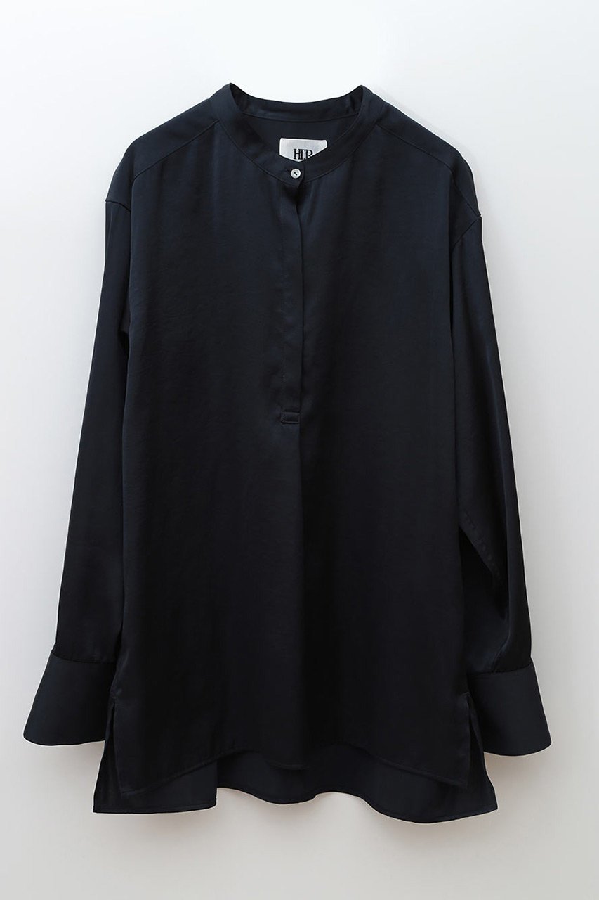 【ハー/HER.】のヴィンテージサテンブラウス インテリア・キッズ・メンズ・レディースファッション・服の通販 founy(ファニー) 　ファッション　Fashion　レディースファッション　Fashion for Women　トップス・カットソー　Cut & Sew Tops　シャツ・ブラウス・オフィスカジュアル　Elegant Blouses & Button-Ups　サテン　Satin, Glossy Fabric　スリーブ　Sleeve, Long Sleeve / Short Sleeve　ボトム　Bottoms, Lower Wear　ロング　Long, Long-Length　ネイビー|ID: prp329100004906919 ipo3291000000036739975