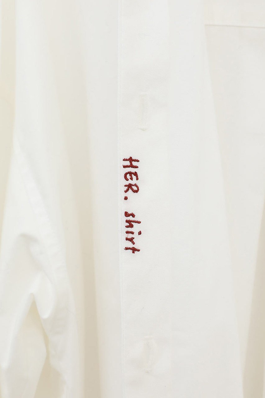 【ハー/HER.】のコットンオーバーシャツ 人気、トレンドファッション・服の通販 founy(ファニー) 　ファッション　Fashion　レディースファッション　Fashion for Women　トップス・カットソー　Cut & Sew Tops　シャツ・ブラウス・オフィスカジュアル　Elegant Blouses & Button-Ups　スリーブ　Sleeve, Long Sleeve / Short Sleeve　ベーシック　Basic, Essential　ロング　Long, Long-Length　ワッシャー　Washer, Crinkled Finish　other-2|ID: prp329100004906932 ipo3291000000036740037